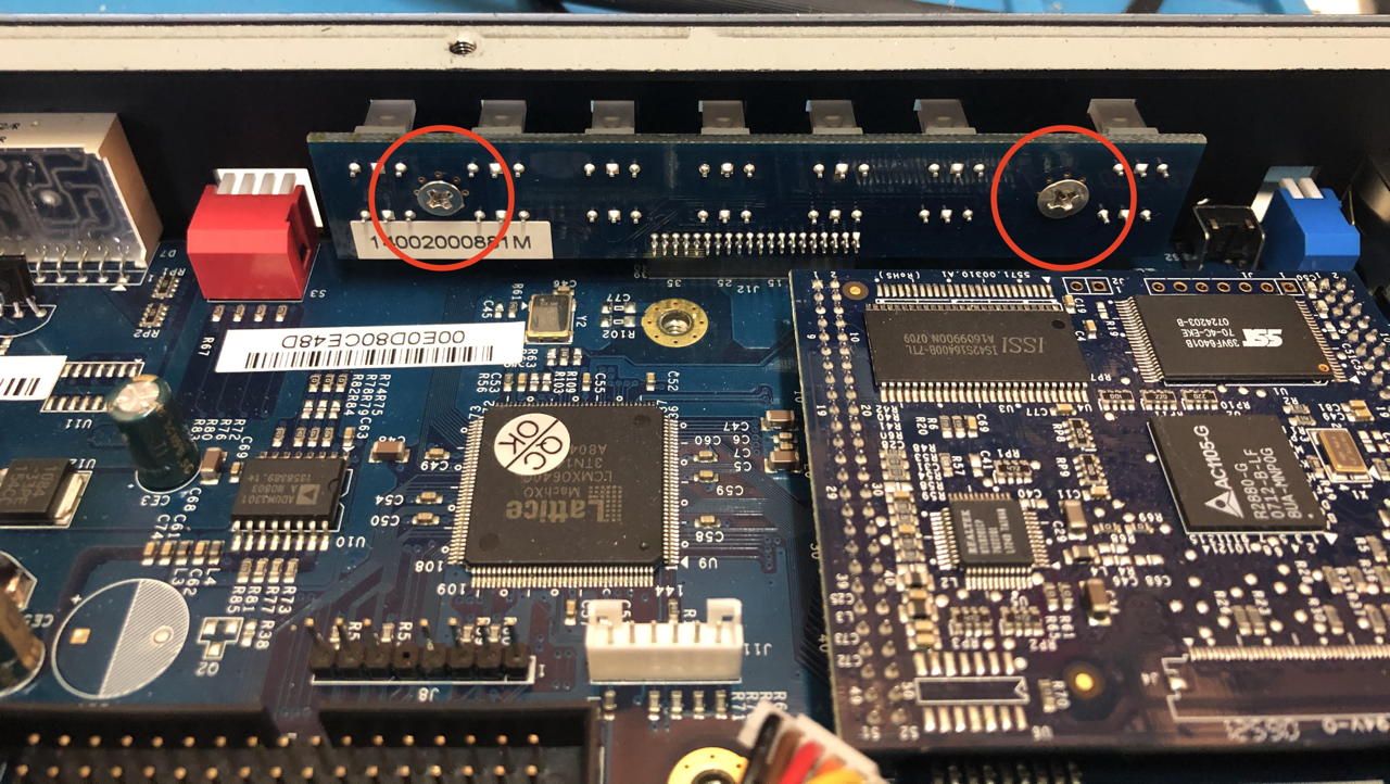 loosen the display board screws